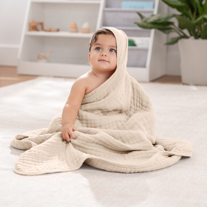 Baby Hooded Towels by Comfy Cubs - Sand Hooded Towels Comfy Cubs