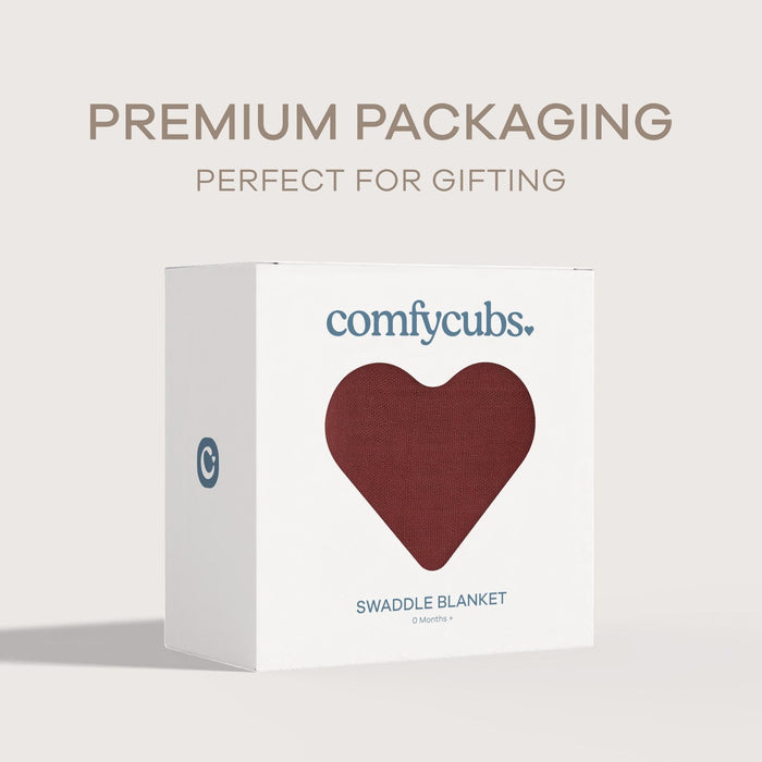 Muslin Swaddle Blanket, 1 Pack by Comfy Cubs - Wine Swaddles Comfy Cubs