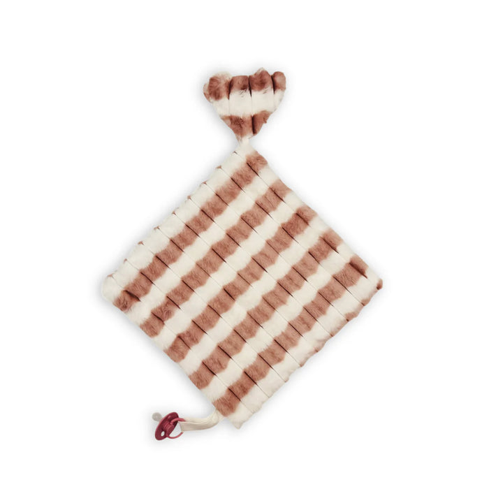RITZ BABY FUZZY BLANKET HORIZONTAL STRIPY LOVEY . MAUVE BLANKETS RITZ