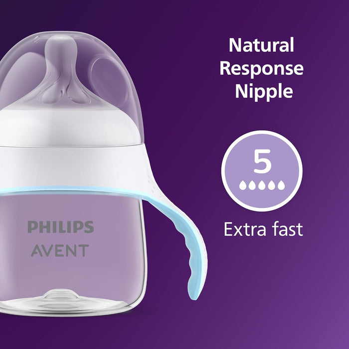 PHILIPS AVENT NATURAL TRAINER CUP WITH EXTRA FAST FLOW NATURAL RESPONSE NIPPLE (FLOW 5) AND SOFT SPOUT, 5OZ BOTTLE ACCESORIES AVENT