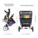 FAMILIDOO H6E 6 SEAT BABY STROLLER- DOUBLE CANOPY - DAYCARE STROLLERS WITH 5 POINT SAFETY HARNESS