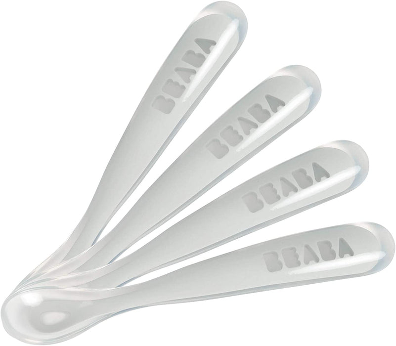 BEABA 4PK SILICONE SPOONS CLOUDS