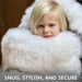 7AM ENFANT UNIVERSAL STROLLER FOOTMUFF - TUNDRAPOD WHITE FUR & BEIGE HEATHER BUNTING 7 A.M.