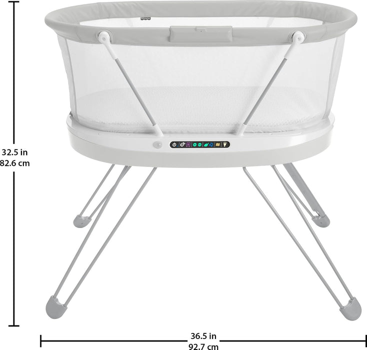 FISHER-PRICE BABY BEDSIDE SLEEPER LUMINATE BASSINET WITH SOUND DETECTION PLUS CUSTOMIZABLE LIGHTS MUSIC AND SOUNDS FOR NEWBORNS 0+ MONTHS