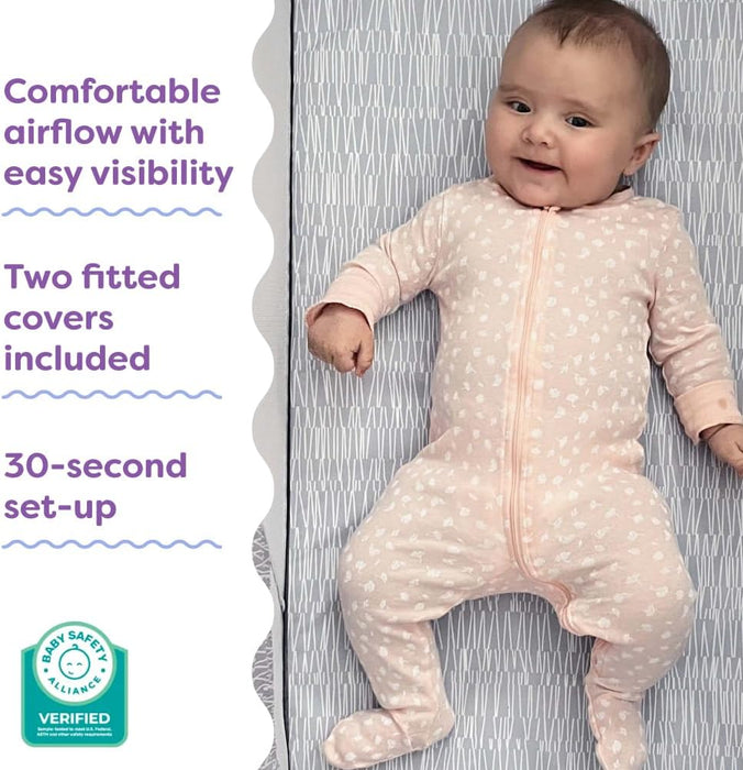 BOPPY PORTABLE BABY BASSINET - LIGHTWEIGHT, LOW, FOLD-FLAT TRAVEL BASSINET WITH MESH SIDES BASSINET BOPPY