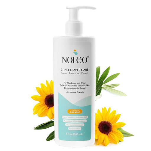 NOLEO 3-IN-1 - Diaper Rash Cream - EWG Verified 8 oz Diaper Rash Treatment Cream > Baby Wipes > Liniment > Organic Baby Wipes > Baby Lotion > Cloth Diaper Safe Rash Cream M4A