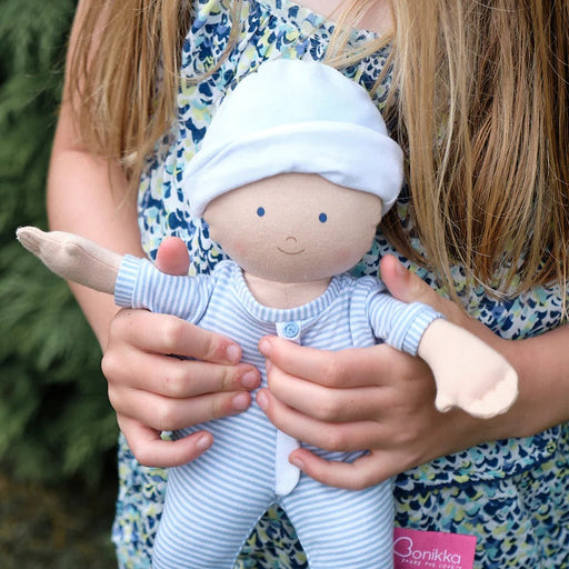 TIKIRI CHERUB BABY IN BLUE OUTFIT