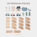 30-Piece Wooden Train Set for Toddlers Ages 1+ Train Set Comfy Cubs