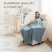 Muslin Swaddle Blankets, 42” x 42” in Heather Blue, Pacific Blue, Fern, Pack of 3 Swaddles Comfy Cubs