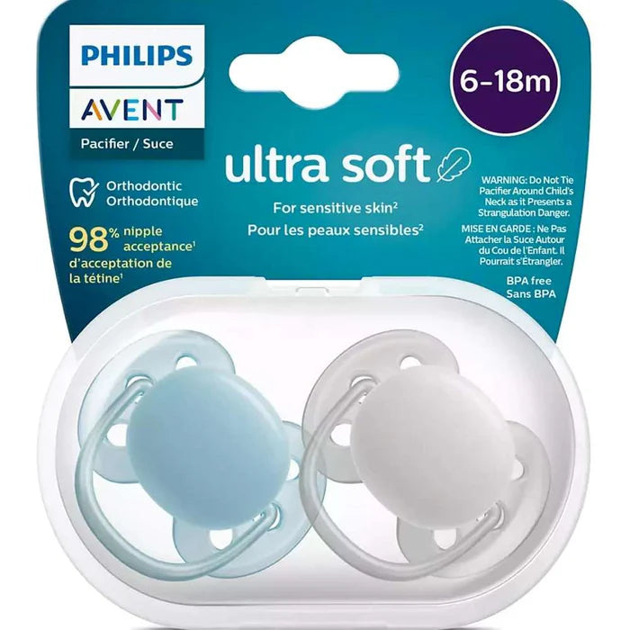 PHILIPS AVENT ULTRA SOFT PACIFIERS 6-18M - 2PK PACI AVENT