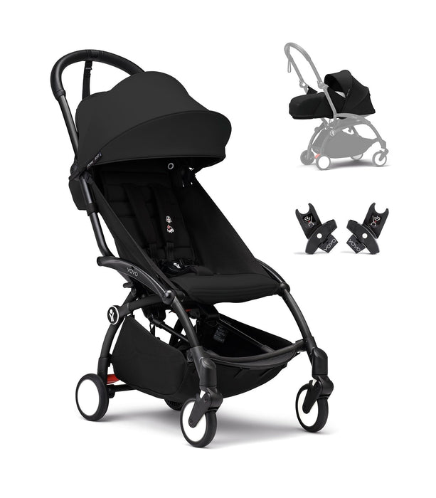 STOKKE® YOYO³ STROLLER FROM NEWBORN TO TODDLER . BLACK STROLLERS STOKKE