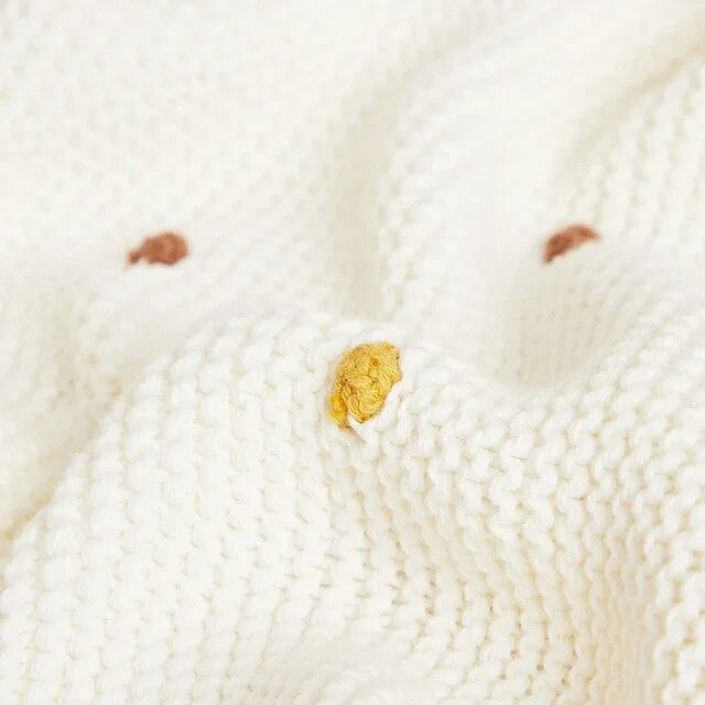 BABYLUXE KNITTED BABY BLANKET - CREAM