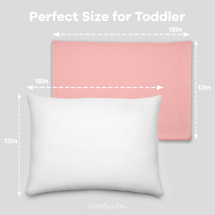 Toddler Pillows with Soft Cotton Pillow Case by Comfy Cubs - Blush Comfy Cubs