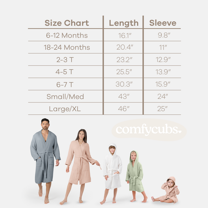 Muslin Bathrobe, Blush by Comfy Cubs Comfy Cubs