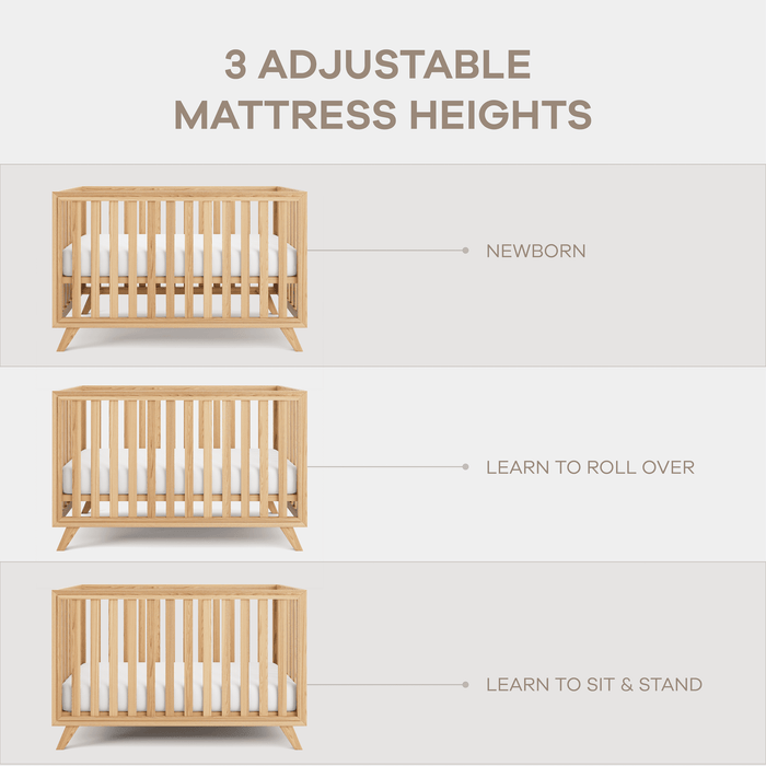 Baby Crib for 0 to 3 Years - Natural Wood Cribs Comfy Cubs
