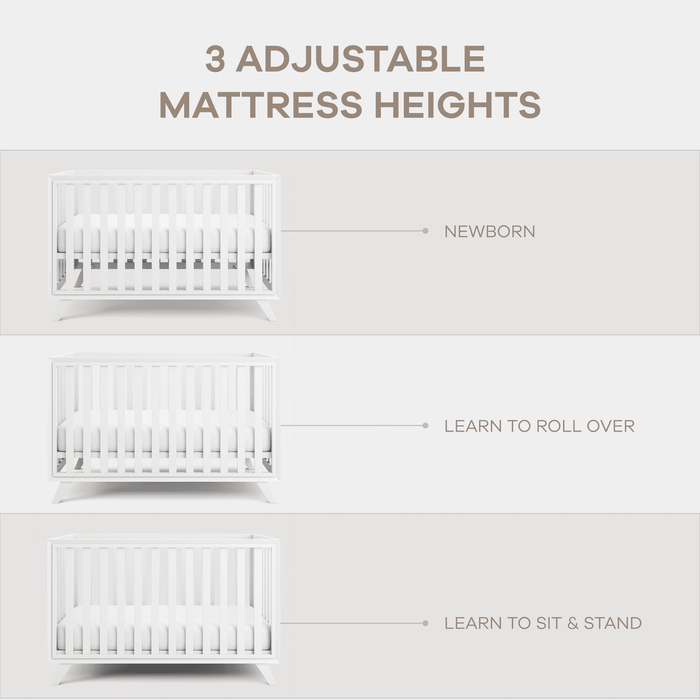 Baby Crib for 0 to 3 Years - All White Cribs Comfy Cubs