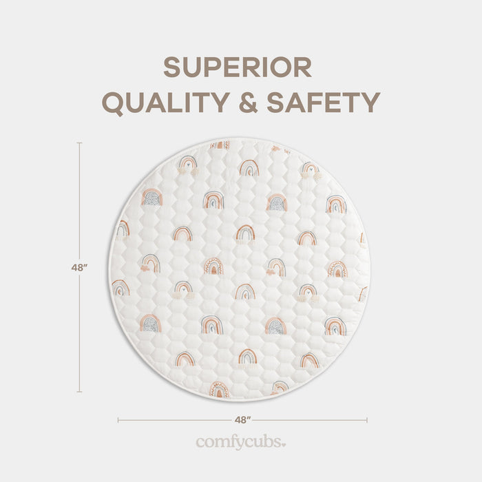 Play Mat with Non-Slip Bottom - Rainbow Comfy Cubs