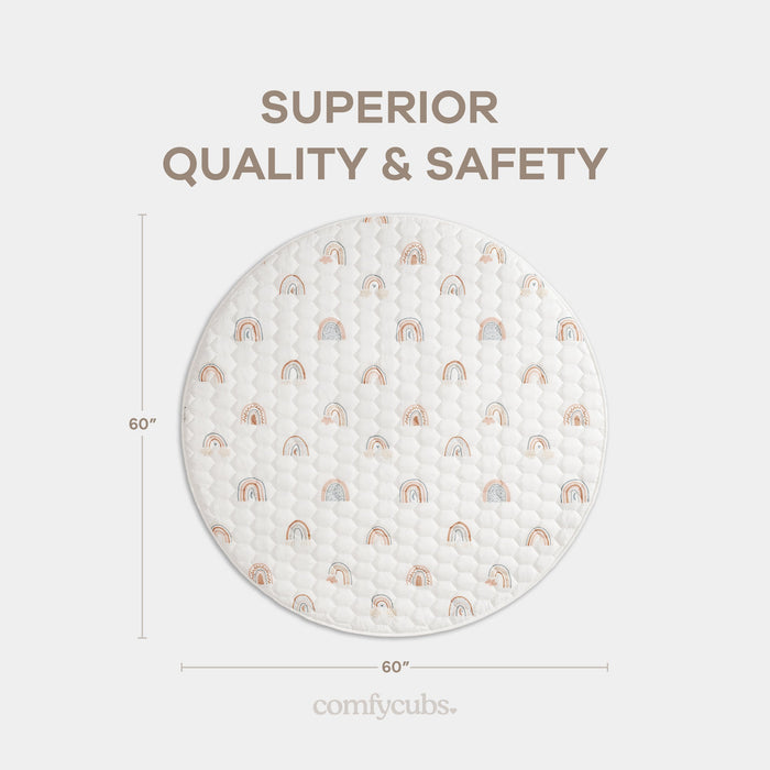 Play Mat with Non-Slip Bottom - Rainbow Comfy Cubs