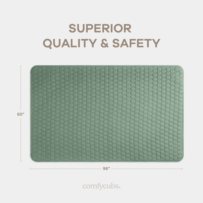 Play Mat with Non-Slip Bottom - Fern Comfy Cubs