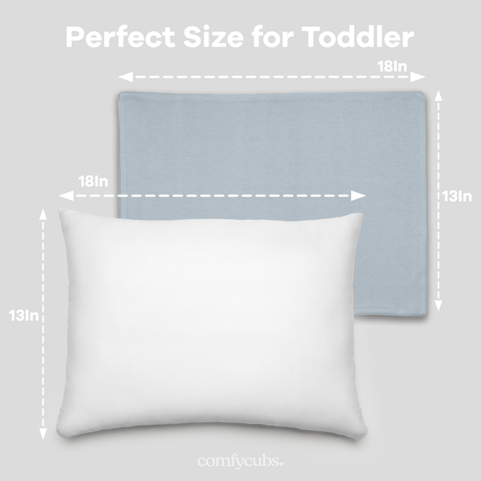 Toddler Pillows with Soft Cotton Pillow Case by Comfy Cubs - Pacific Blue Comfy Cubs