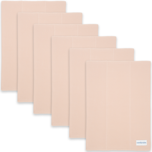 Cotton Burp Cloths by Comfy Cubs - Blush 6 Pack Cotton Burp Cloths Comfy Cubs