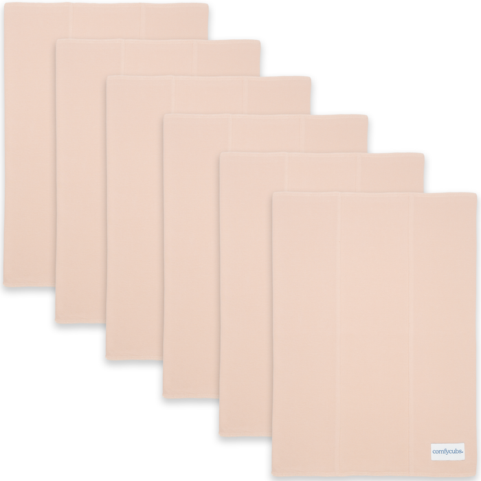 Cotton Burp Cloths by Comfy Cubs - Blush 6 Pack Cotton Burp Cloths Comfy Cubs