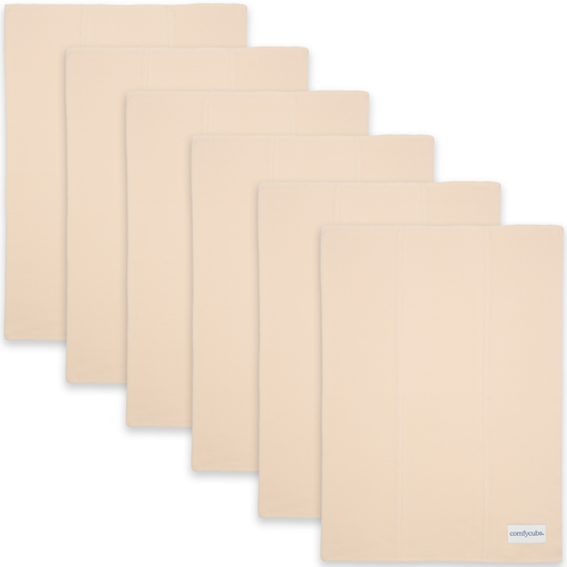 Cotton Burp Cloths by Comfy Cubs - Cream 6 Pack Cotton Burp Cloths Comfy Cubs