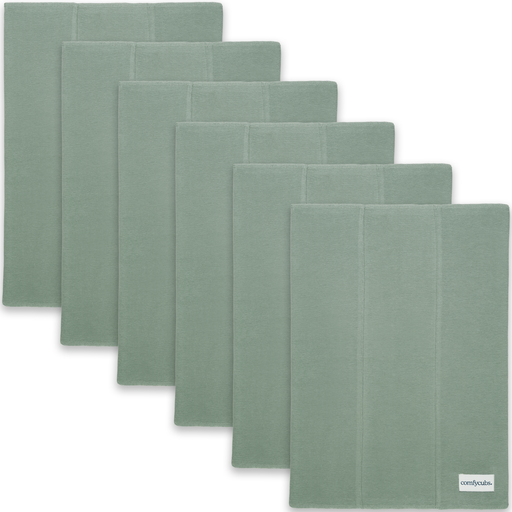 Cotton Burp Cloths by Comfy Cubs - Fern 6 Pack Cotton Burp Cloths Comfy Cubs