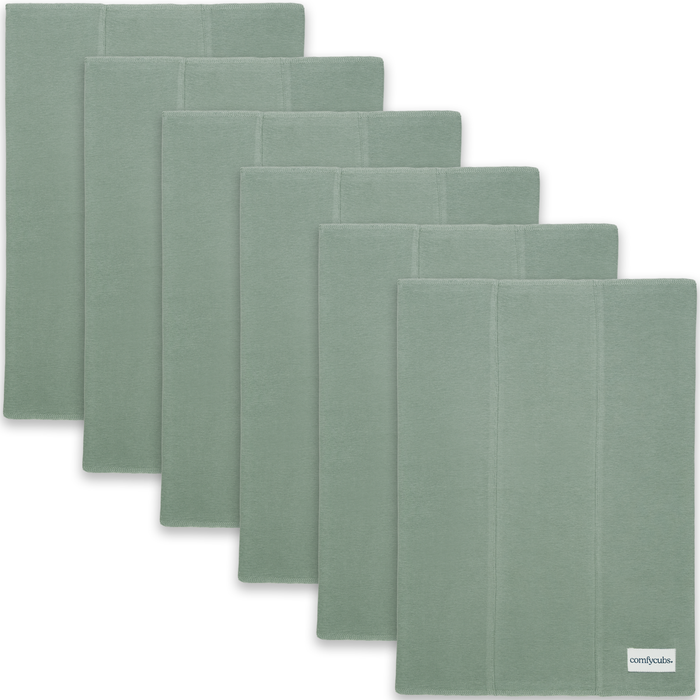 Cotton Burp Cloths by Comfy Cubs - Fern 6 Pack Cotton Burp Cloths Comfy Cubs