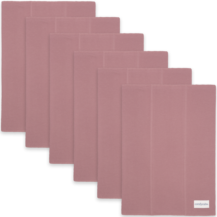 Cotton Burp Cloths by Comfy Cubs - Mauve 6 Pack Cotton Burp Cloths Comfy Cubs