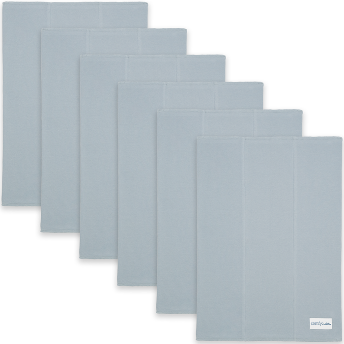 Cotton Burp Cloths by Comfy Cubs - Pacific Blue 6 Pack Cotton Burp Cloths Comfy Cubs