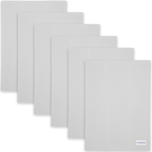 Cotton Burp Cloths by Comfy Cubs - Stone 6 Pack Cotton Burp Cloths Comfy Cubs