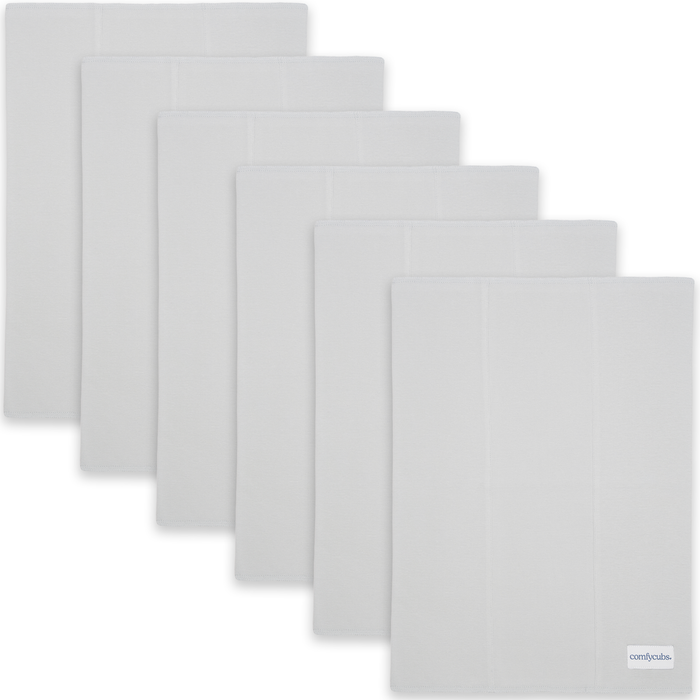 Cotton Burp Cloths by Comfy Cubs - Stone 6 Pack Cotton Burp Cloths Comfy Cubs