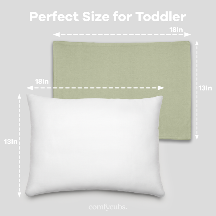 Toddler Pillows with Soft Cotton Pillow Case by Comfy Cubs - Sage Comfy Cubs