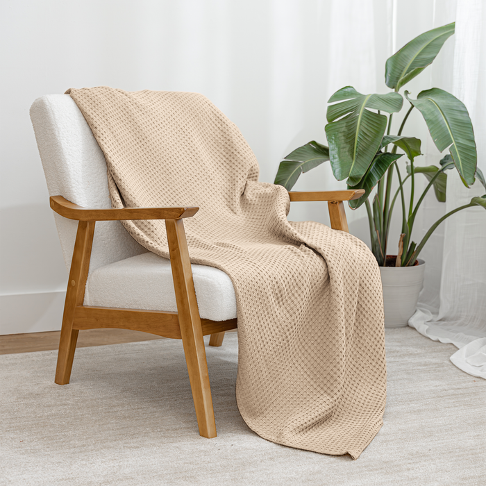 Adult Waffle Blankets by Comfy Cubs in Sand Waffle Comfy Cubs