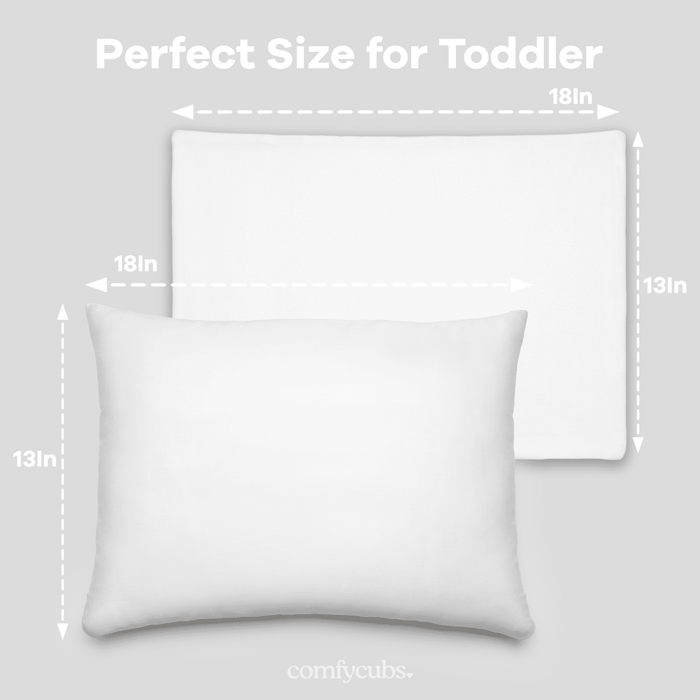 Toddler Pillows with Soft Cotton Pillow Case by Comfy Cubs - White Comfy Cubs