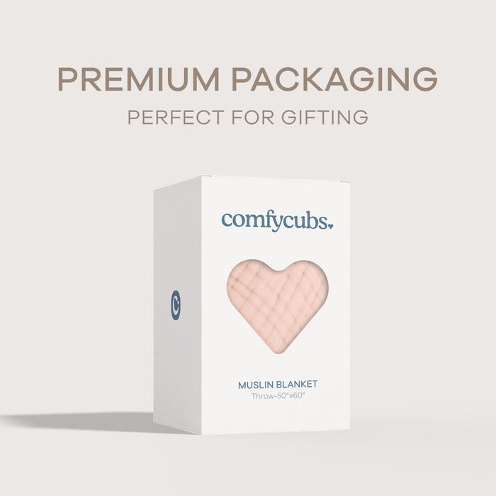 Adult Muslin Blanket by Comfy Cubs in Blush Muslin Comfy Cubs