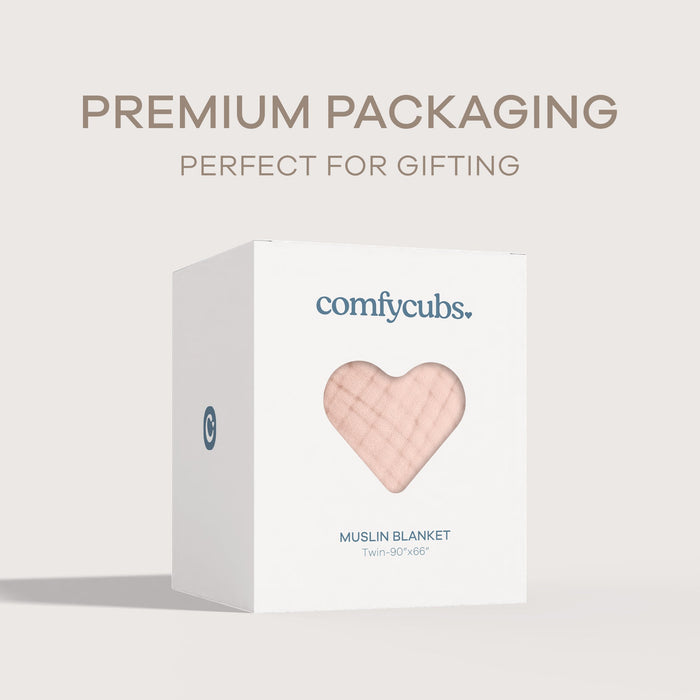 Adult Muslin Blanket by Comfy Cubs in Blush Muslin Comfy Cubs