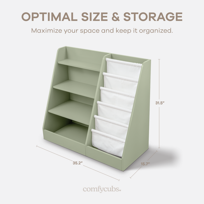 Kids Bookshelf - Sage Book Shelves Comfy Cubs