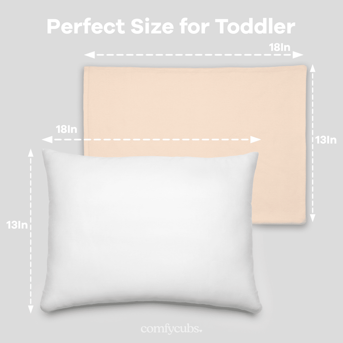 Toddler Pillows with Soft Cotton Pillow Case by Comfy Cubs - Cream Comfy Cubs