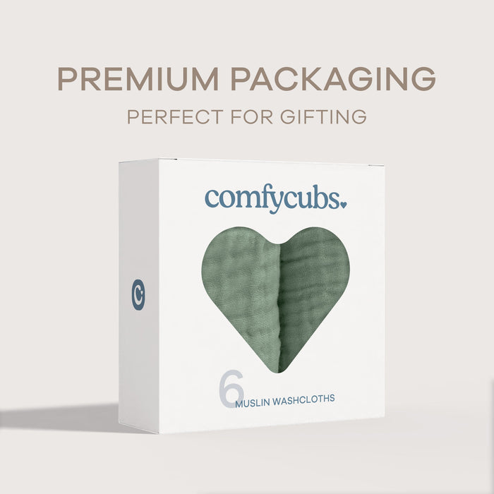 Muslin Washcloths by Comfy Cubs - Fern Washcloths Comfy Cubs