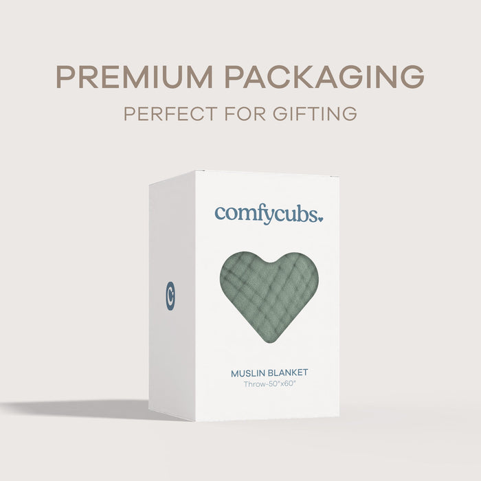 Adult Muslin Blanket by Comfy Cubs in Fern Muslin Comfy Cubs