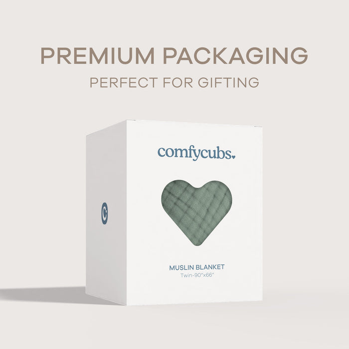 Adult Muslin Blanket by Comfy Cubs in Fern Muslin Comfy Cubs