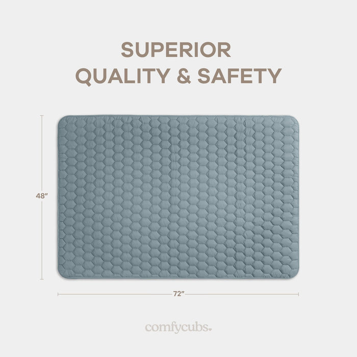 Play Mat with Non-Slip Bottom - Pacific Blue Comfy Cubs