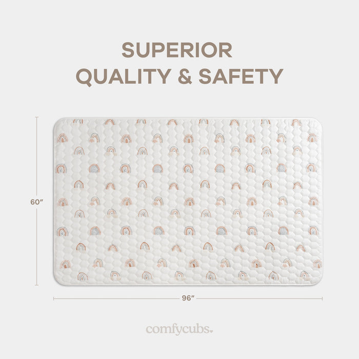 Play Mat with Non-Slip Bottom - Rainbow Comfy Cubs