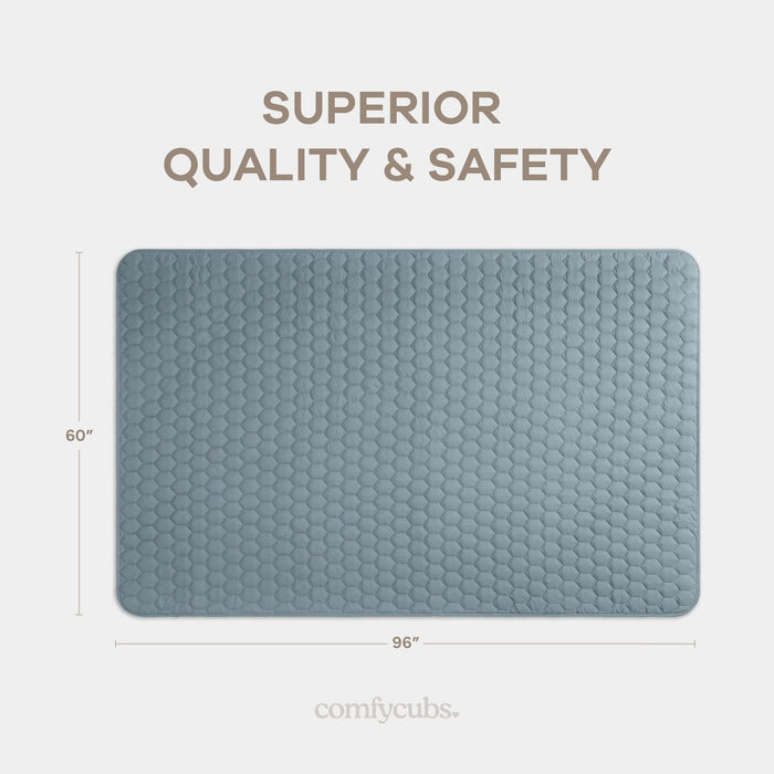 Play Mat with Non-Slip Bottom - Pacific Blue Comfy Cubs