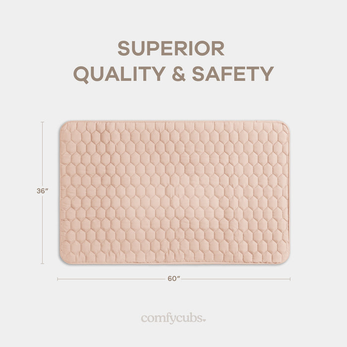 Play Mat with Non-Slip Bottom - Blush Comfy Cubs
