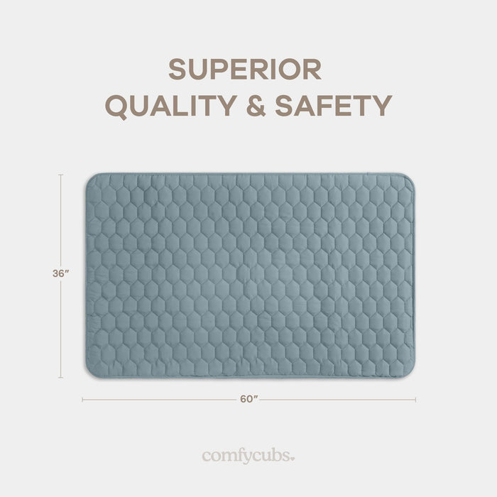 Play Mat with Non-Slip Bottom - Pacific Blue Comfy Cubs