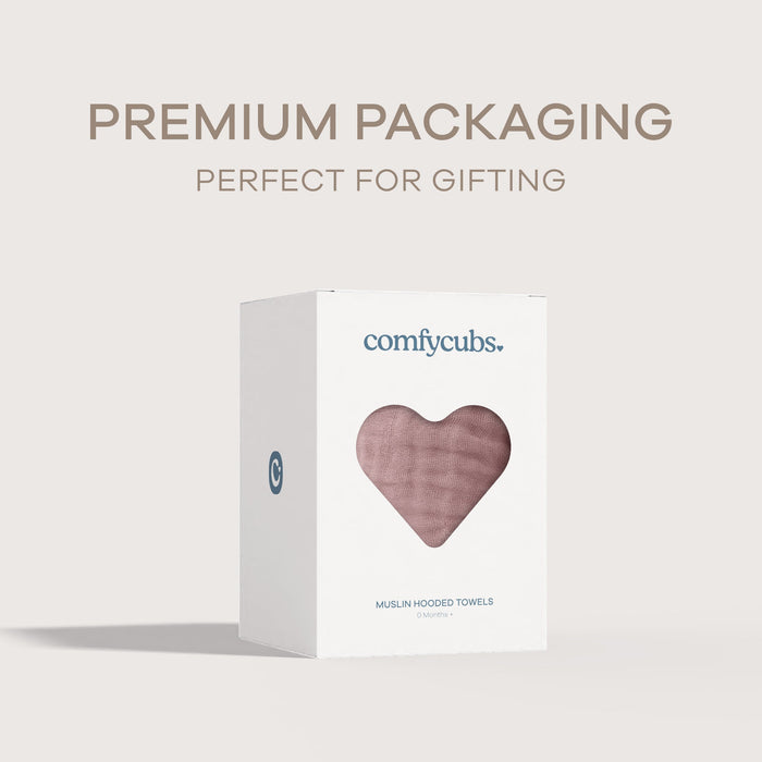 Baby Hooded Towels by Comfy Cubs - Mauve Hooded Towels Comfy Cubs