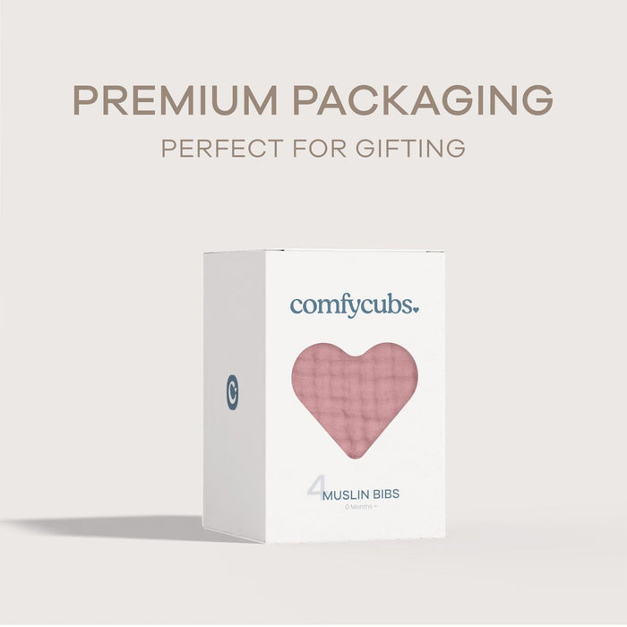 Muslin Bibs by Comfy Cubs - Mauve Bibs Comfy Cubs